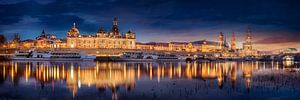 Skyline Panorama von der Stadt Dresden in Sachsen.