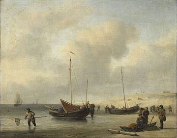 Fishing vessels on the beach, Willem van de Velde