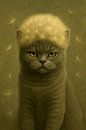 Impression d'art - Charmant art félin - Illustration de chat - Pusteblume par Gaby Mohr Aperçu