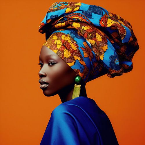 Portrait coloré d'une femme africaine