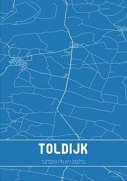 Blaupause | Karte | Toldijk (Gelderland) von Rezona