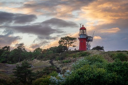 Zonsondergang vuurtoren De Vuurduin Oost-Vlieland