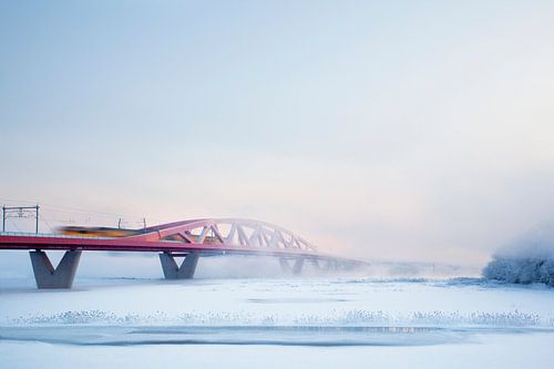 Railway bridge in winter