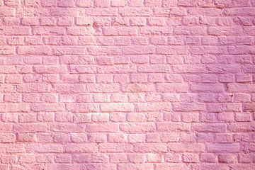 Roze bakstenen muur van Evelien Oerlemans
