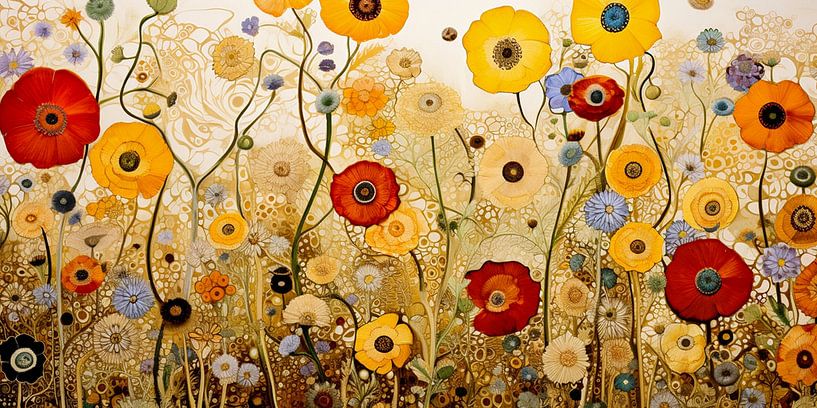 Champ de fleurs dans le style Art nouveau par True Nature Art