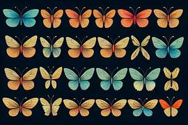 viele Schmetterlinge Kollektion Illustration Hintergrund 01