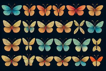 Veel vlinders Verzameling Illustratie Achtergrond 01 van Animaflora PicsStock