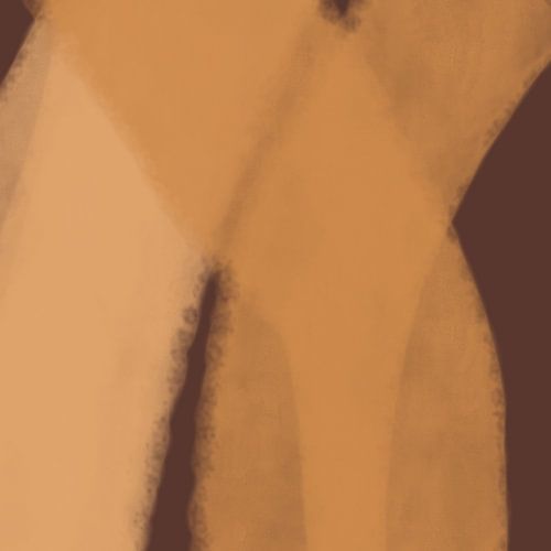 Lignes et formes abstraites en jaune et marron
