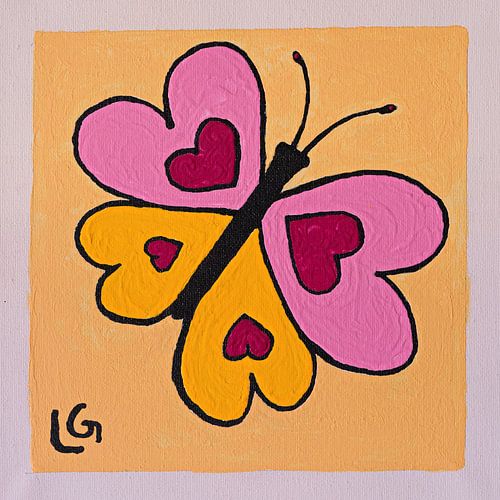 Papillon aux huit cœurs