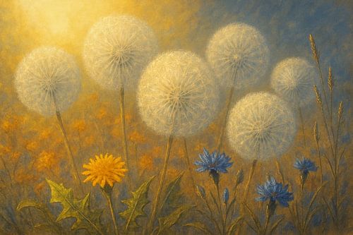 Dandelions and cornflowers by Claudia Gründler