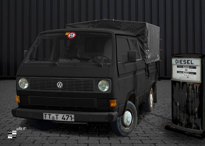 VW Bus T3 Typ 2 Doka Pritsche in schwarz von aRi F. Huber