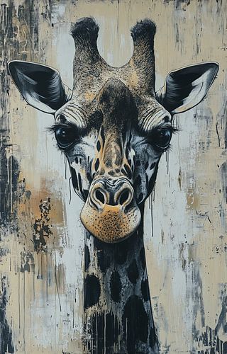 Portrait d'une girafe enchanteresse sur Danny van Eldik - Perfect Pixel Design