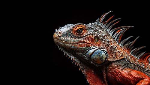 Leguaan oranje portret panorama