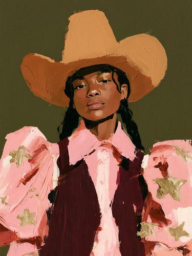 Porträt einer Cowgirl im Westernstil