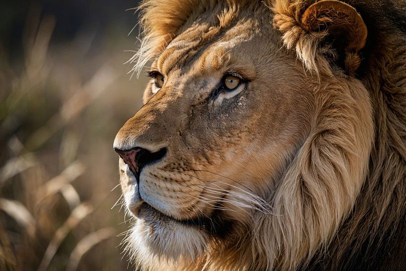 Majestueuze Leeuw in Natuurlijke Habitat van Art & Soul Creations