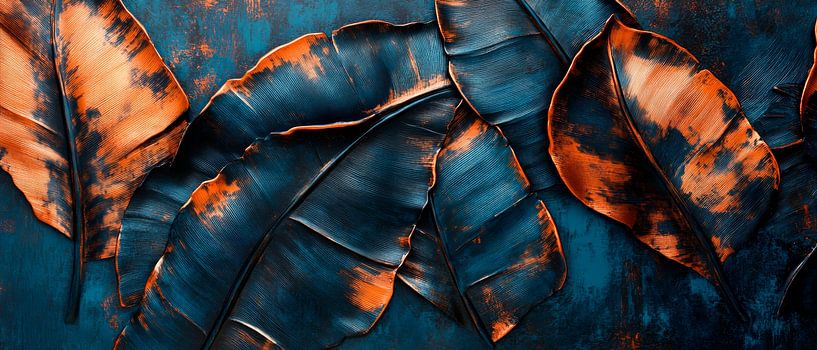 Blauw blad kunst van Poster Art Shop