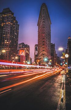 Flat Iron Building - Light trails by Loris Photography