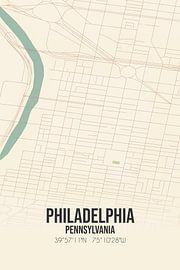 Vintage map of Philadelphia (Pennsylvania), USA. by Prints of Place