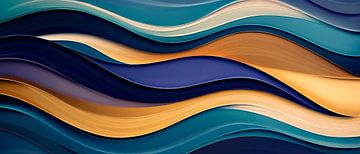 Abstracte golven in zachte kleuren van Poster Art Shop
