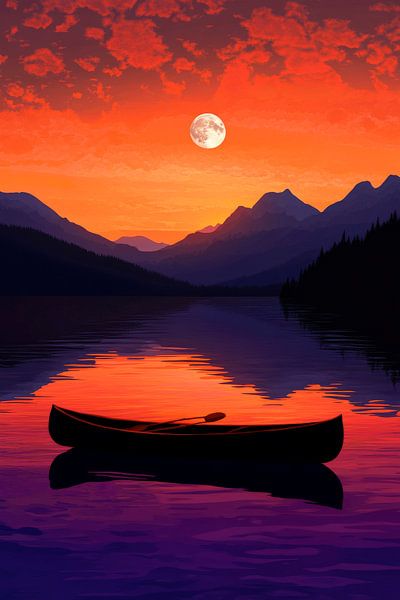Mondschein über Wasser von Poster Art Shop