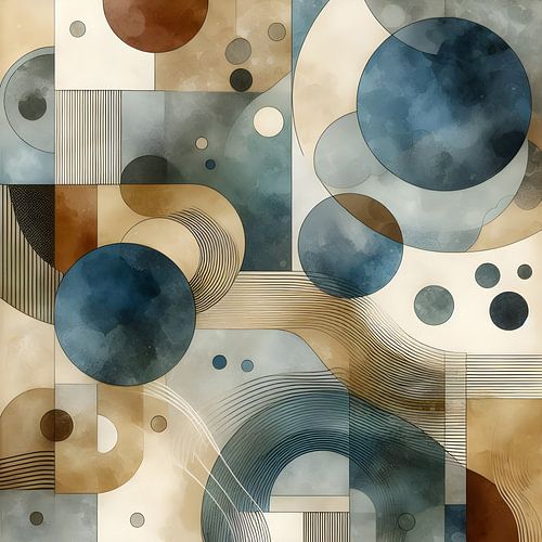 Abstract Geometric Organic Shapes And Lines