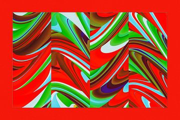fotoGrafiek 91 (Red colored panel 3) van Hans Levendig (lev&dig fotografie)