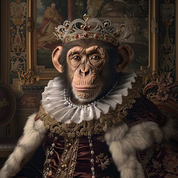 Royal monkey in baroque style by Poster Art Shop