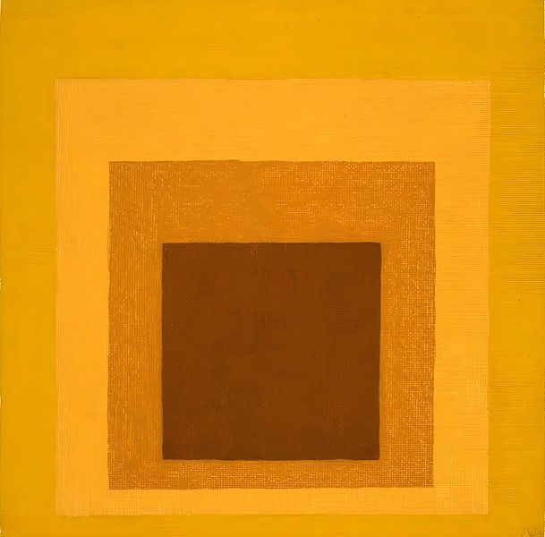 Josef Albers - Hommage aan het vierkant, geel, bruin, 4. Hoge resolutie van Vivanne
