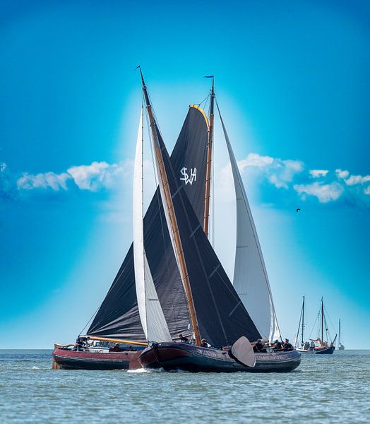 Skûtsjesilen at lemmer tacking (en anglais) par Johan Swaneveld