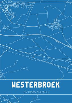 Blaupause | Karte | Westerbroek (Groningen) von Rezona
