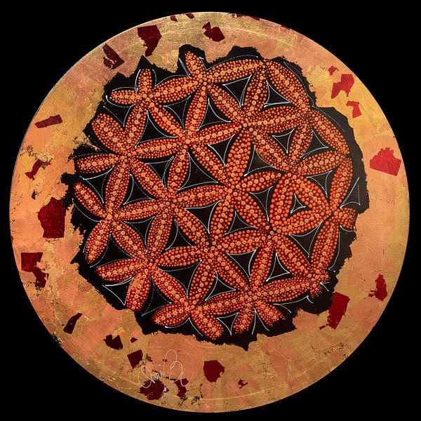 Aussie world Flower of life by Christel De Buyser