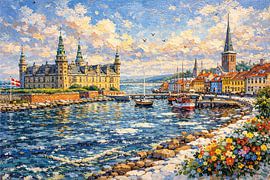 Helsingor in Dänemark, ein impressionistisches Gemälde. von Galerie Hoppenbrouwers