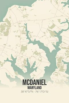 Carte ancienne de Mcdaniel (Maryland), USA. sur Rezona