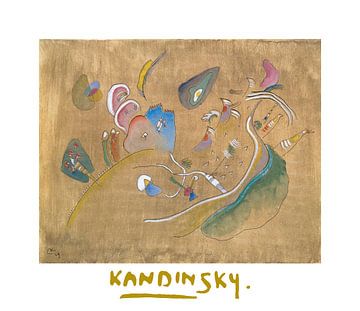 Compositie op een bruine achtergrond van Wassily Kandinsky van Peter Balan