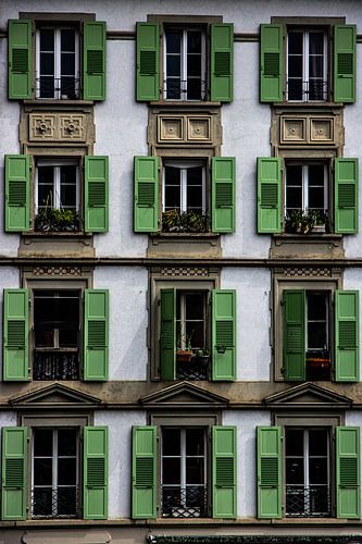 The green shutters in Lausanne, Switzerland