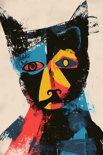 Abstract Kleurrijk Kat Portret