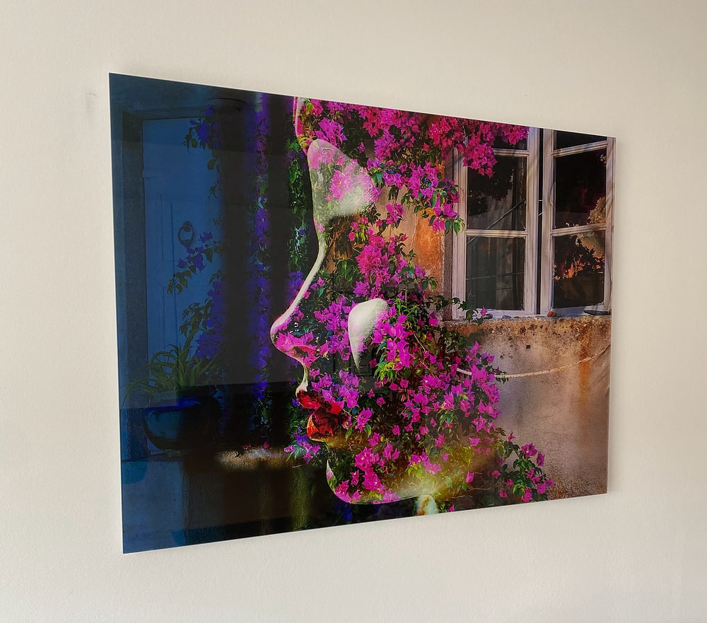 The woman with the bougainvillea
