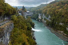 Rhone River at Génissiat Dam in Autumn by Imladris Images