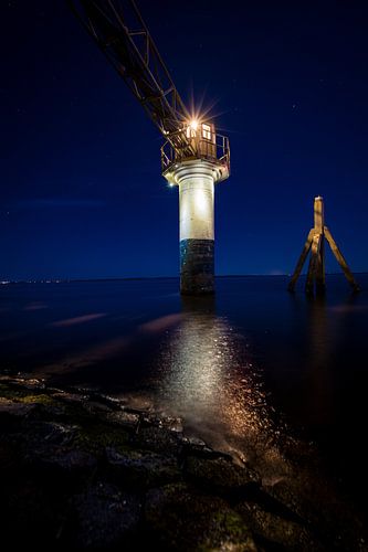 Vuurtoren aan het Lauwersmeer