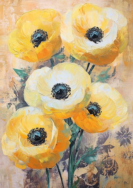 Flower art | Yellow Flowers by Wonderful Art