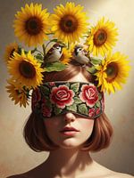 Sunflower Dreams - Surreales Porträt mit floraler Augenbinde
