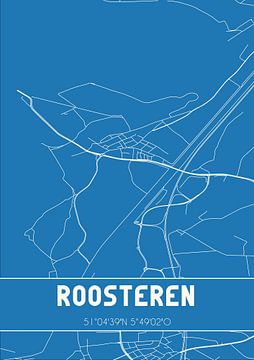 Blaupause | Karte | Roosteren (Limburg) von Rezona