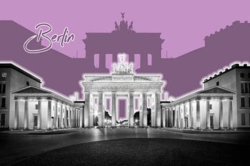 BERLIN Brandenburg Gate | Graphic Art | purple by Melanie Viola
