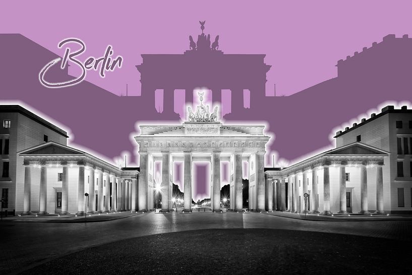 BERLIN Porte de Brandebourg | Graphic Art | violet par Melanie Viola