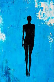 Ombre sur fond bleu sur Poster Art Shop