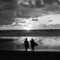 After a surf day (black and white)