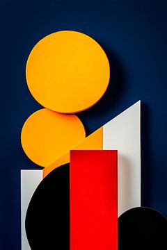 Geometric shapes on a dark background by Poster Art Shop