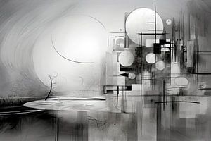 Abstract, zwart-wit-grijs, minimalisme - 6 van Joriali Abstract