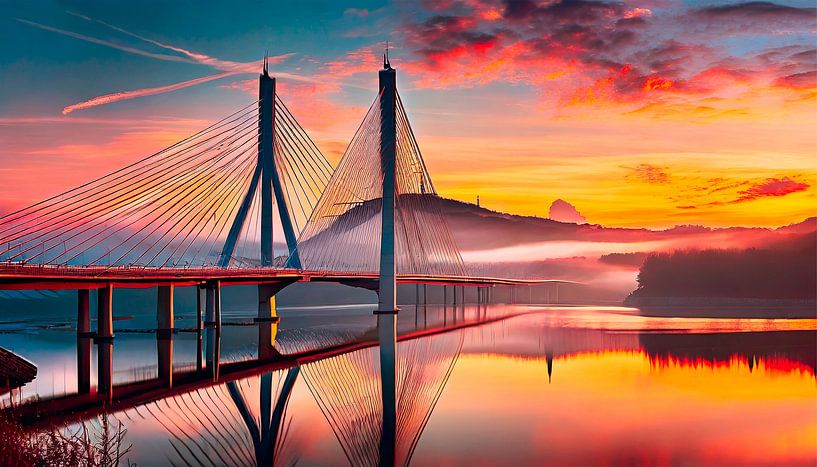 Bridge with sunset by Mustafa Kurnaz