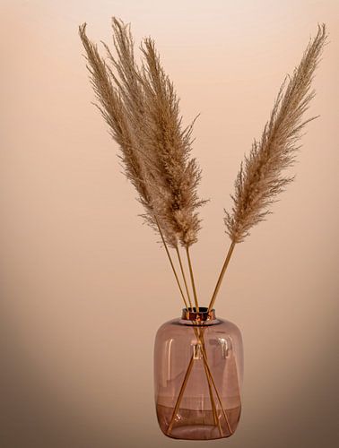 Stilleben Vase mit Federn von Marjolein van Middelkoop